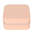 Miniatyrbillede 7 af 8: Smykkeskrin Pink Holdbart PU Læder Elegant Glat Lynlås Stor Kapacitet Smykkeetui til Ringe Øreringe Halskæde