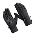 Miniatyrbilde 5 av 8: Varme hansker Polyester Vindtett Split Finger Touch Screen Vinterhansker for løping og vandring Svart