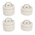 Miniatyrbillede 2 af 8: Isoleret madkasse 304 rustfrit stål forseglet multifunktionel bærbar rund termisk Bento-boks med varmepose Beige 4 stk