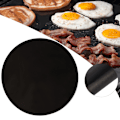 Miniatyrbild 4 av 7: Tvättbar Nonstick Värmebeständig Gasspis Kök BBQ Silikonmatta Rund Svart 40cm