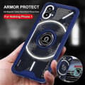 Armor Matte-skal för Nothing Phone 1 - Hårt PC-skyddsfodral med ringhållarstativ Dark Blue For Nothing Phone 1