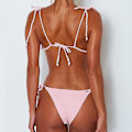 Miniatyrbilde 4 av 5: Bikinisett med stropper og push-up i XL rosa