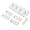Miniatyrbillede 6 af 8: Hvid 4 i 1 Opladningsstation Oplader med 4 stk 2800mAh batteri til Wii / Wii U-fjernbetjeninger 2800mAh batteri