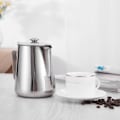 Miniatyrbillede 4 af 8: 1000 ml rustfrit stål kaffemælkskummende kop med låg til Latte Art Coffee Shop