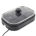 Miniatyrbillede 2 af 8: 6-huls æggstegepande Nonstick-morgenmadspande Multifunktionel morgenmadsmaskine Hamburgermaskine med låg