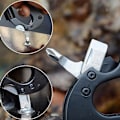 Miniatyrbillede 6 af 8: Karabinhage Kniv Sort 5 i 1 Rustfrit Stål Ergonomisk Multifunktions Karabinhage Nøglering til Bjergbestigning Camping