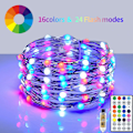 Miniatyrbild 4 av 8: 12M Fairy String Lights Fjärrkontroll RGB-färger 100 LED-lampor Koppartråd Lampor Inomhus utomhusdekoration för julbröllop nyårsfest
