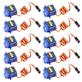 Miniatyrbillede 2 af 8: 10 stk servomotor med fast vinge Flyvemodel Fjernbetjening DIY Server Driver Modul SG90