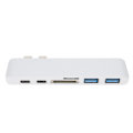 Miniatyrbild 3 av 8: Dockningsstation 10Gbps 5Gbps USB3.0-gränssnitt Minneskortläsare Lättviktsbärbar typ C Hub för MacBook Silver