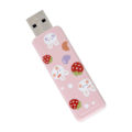 Miniatyrbild 7 av 8: U Disk PushPull USB2.0 Minne Bil Flash Drive Datortillbehör Jordgubbskanin Mönster (128GB)