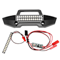 Miniatyrbilde 1 av 8: RC aluminiumlegering fremre støtfanger med LED-lys for Traxxas MAXX 89076 1/10 RC bil
