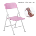 Miniatyrbild 8 av 8: 1/6 Skala Dollhouse Miniatyr Möbel Fällstol för dockor Action Figur Rosa