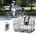 Miniatyrbillede 5 af 8: Stærk Sort Jern Cykelkurv Foldbar Foran Kurv Foldbar Bag Hængende Trådpose Cykeltilbehør Sort Tyk Stærk 1300g