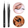 Miniatyrbillede 6 af 8: Anti-rust Rustfrit Stål Makeup Øjenvippetransplantation Pincet Manikyr Nail Art Tool #3