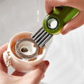 Miniatyrbild 5 av 8: 3 i 1 kopp lock rengöringsborste ABS Halkfritt grepp Transparent grön multifunktionell kopp rengöringsverktyg för isolerad mugg