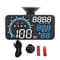 Miniatyrbillede 1 af 8: GPS Speedometer Hastighedsalarm Træthedskørselspåmindelse Robust HD Display HUD Display Universal til Bil Blå Hvid