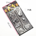 Miniatyrbillede 3 af 5: 7 stk/sæt rustfrit stål oplåsningsring Unlock Interlock Game Brain Teasers Pædagogisk legetøj til børn