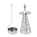 Miniatyrbild 8 av 8: Spinnande ljushållare Roterande ljusstake Set för romantiskt bröllop julfest Silver Snowflake