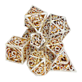 Pikkukuva 3 / 8: 7 kpl onttoja metalliheittokuutioita Setti Selkeä numero Polyhedron-heittokuutiot Setti pöytäroolipeleille Kulta