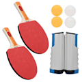 Miniatyrbillede 2 af 8: Bordtennisset Bærbare Teleskopiske Netracketter Ping Pongbolde Træningsudstyr Hvid og Blå