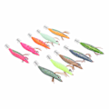 Miniatyrbilde 5 av 8: 10 stk Squid Jig Hook Hard Fiskeagn Luminous Wood Fiske Reker Lure Bait Kit