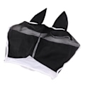 Miniatyrbillede 7 af 8: Heste Flugmaske Allround Mesh Åndbar Flugmaske Elastisk UV-beskyttelse Hest Ansigtsmaske med Ører Sort L 45x54cm / 17,7x21,3in