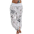 Miniatyrbilde 1 av 3: Dame Oversized Harem Bukser med Trykk, Hvit, 4XL