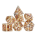 Pikkukuva 6 / 8: 7 kpl onttoja metalliheittokuutioita Setti Selkeä numero Polyhedron-heittokuutiot Setti pöytäroolipeleille Kulta