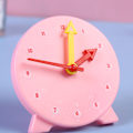 Miniatyrbild 5 av 8: Klocka Lärmedel Inlärningsmodell Leksak Elever Barn Kognitivt tidsverktyg 3-pekare länkage 24-timmarssystem 10 cm Rosa