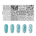 Miniatyrbillede 3 af 4: Rustfrit stål rektangel neglekunst stempleplade DIY manicure udskrivning billede skabelon z24#