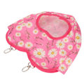 Miniatyrbild 4 av 8: Kaninfoderpåse Hängningstyp Stor kapacitet Daisy Pattern Rosa hjärtformad utloppsmatarpåse för smådjur