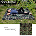 Miniatyrbillede 3 af 3: Kamuflage udendørs bærbar let vandtæt måtte RainTent Tarp Shelter (2*2m)