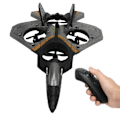 Miniatyrbild 4 av 8: 2,4 GHz Kids RC Glider modell LED-ljus Stabil flygfjärrkontroll Planleksak med propeller Silver 2 batterier
