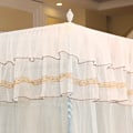 Miniatyrbillede 7 af 8: Luksus Prinsesse Firkantet Seng Gardin Baldakin Net Myggenet Sengelinned (L)