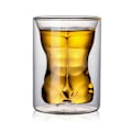 Miniatyrbilde 1 av 8: Kroppsformet glass med dobbelt lag for øl, whisky og snaps - perfekt for fester og barer