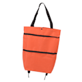 Miniatyrbillede 2 af 8: Indkøbsvogn Foldbar Taske Stor Kapacitet Lynlås Design Oxfordstof med Hjul til Camping Orange