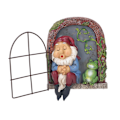 Miniatyrbilde 1 av 6: Dør Tre Klemmer Håndmalt Værbestandig Gnome Trepynt Utendørs Hage Gnome Statue for Plener Gårdsplasser