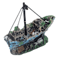 Miniatyrbillede 7 af 8: Akvarium Sea Rover Ornament Høj Simulering Fisk Gemmer Grotte Syntetisk Harpiks til Hjem Akvarium