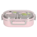 Miniatyrbillede 6 af 8: 304 Rustfrit Stål Lunchboks Rumfordelere Varmeisolerende Bento Lunchboks Illustrationsstil Lækagesikker Beholder til Studerende Børn Transparent Pink Fugl