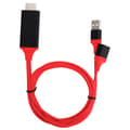 Miniatyrbillede 1 af 8: 1080p TypeC mobiltelefon til HD multimediegrænsefladekabel USB-adapter til iOS Android (rød)