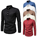 Pikkukuva 1 / 3: Miesten Slim Fit Puoliavoin Pitkähihainen Paita - Valkoinen XXXXL