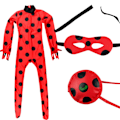 Pikkukuva 7 / 8: Leppäkerttu-tyttöjen leppäkerttu-asu Lapset Halloween Carnival Jumpsuit Party Cosplay Set