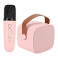 Miniatyrbillede 5 af 8: Mini karaoke maskine med trådløs mikrofon Bærbar Bluetooth-højttaler til børn Voksne Rosa
