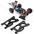Miniatyrbillede 5 af 8: Forreste og bageste svingarmsæt metalopgraderingsdele til Wltoys 144001 1/14 4WD RC-bil (sort)