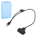 Pikkukuva 4 / 8: Kiintolevyadapterikaapeli SATA HDD/SSD Kaksoisliitäntämuunninjohto 2,5 tuuman suojakotelolla, sininen