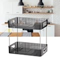 Miniatyrbillede 6 af 8: Skrivebordsarrangør 2 niveauer Masser af plads Moderne opbevaringsstativ Hylder til kontor soveværelse Hjemindretning Grå