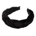 Flätad Twist Elastisk Halkfri Elegant Dampannband Enfärgad Bred Förhöjd Sammets Hårbåge Håraccessoarer Black