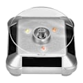 Miniatyrbillede 2 af 8: Solenergi og batteridrevet roterende smykkeholder, displaystativ roterende base (sølv)