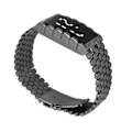 Miniatyrbillede 7 af 8: LED-ur med dobbelt åbent spænde i rustfrit stål metalrem rektangulær urskive Digitalt armbåndsur til udendørsaktiviteter Sort