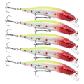 Miniatyrbilde 2 av 8: 5 stk Kunstig Simulering Minnow Langkast Agnsnelle med Treble Hook Fisketilbehør 3#